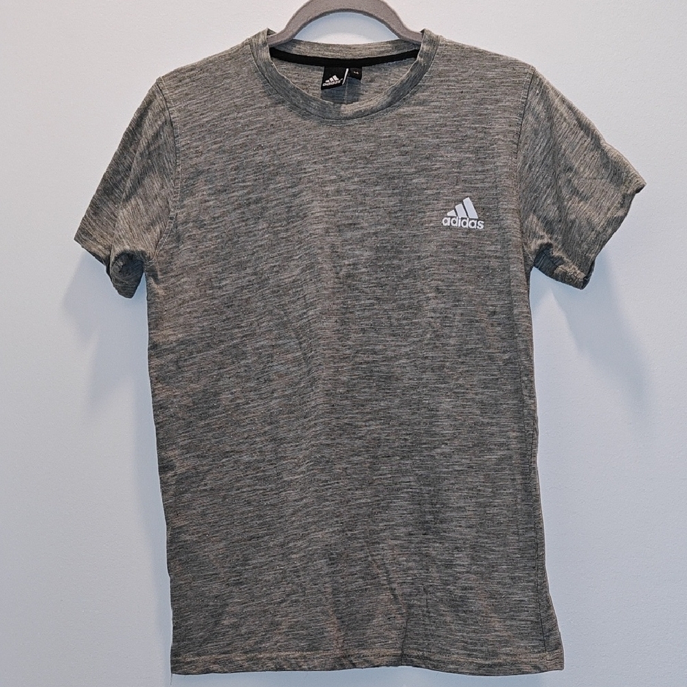 Adidas Gray Short Sleeve Tee Classic Athletic Style